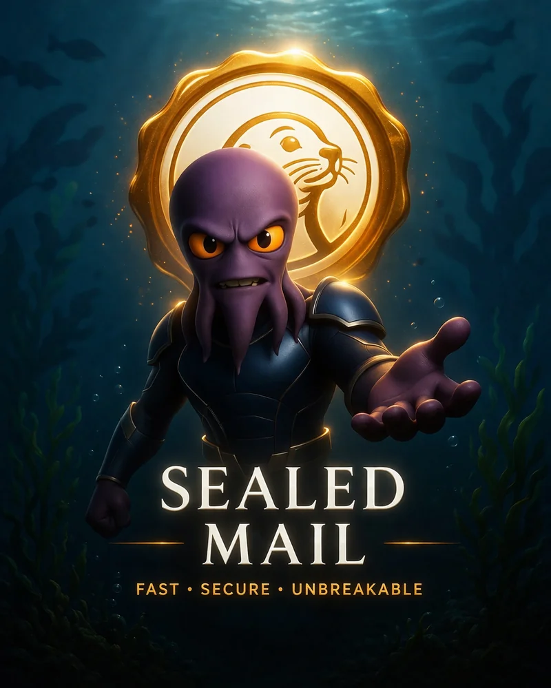 Freaky — the face of SealedMail. Fast. Secure. Unbreakable.